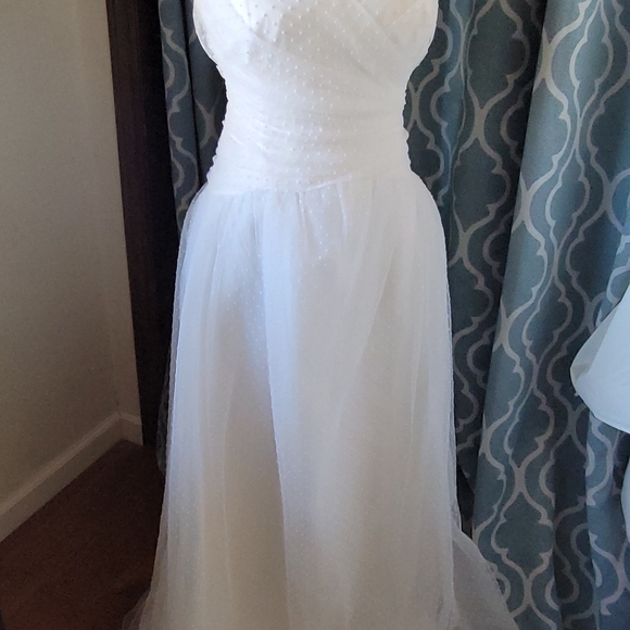 Crew Swiss Dot 100% silk wedding dress size Perfect
